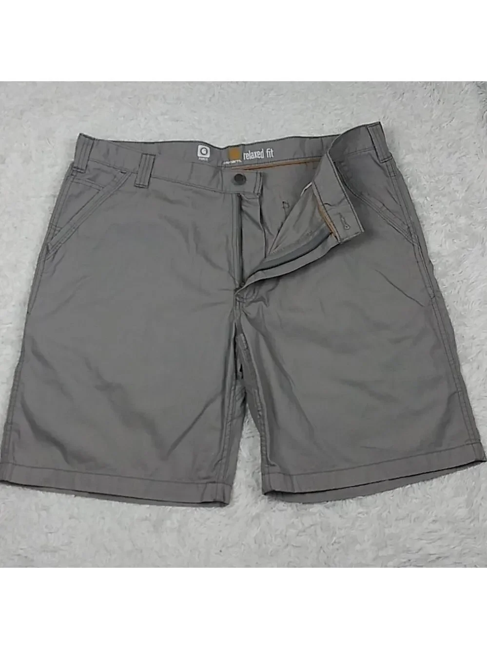 Carhartt Force Relaxed Fit Men's Gray Mid Rise Button Zipper Cargo Short